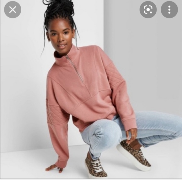 Wild Fable Quarter Zip Quilted Sleeve 